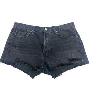 AGOLDE Parker Distressed Vintage Cut Off Jeans Sz 25 100% Cotton Black